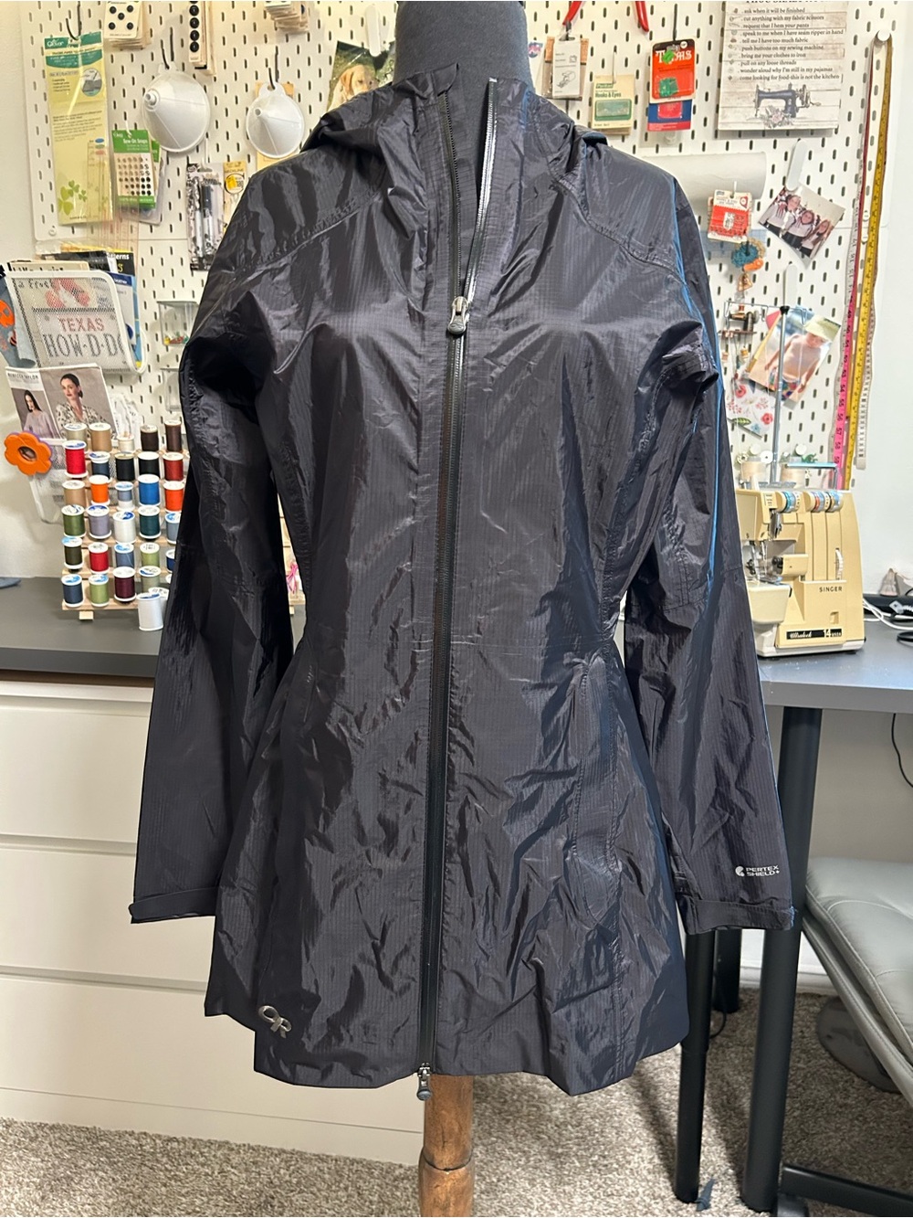 Outdoor Research Women's Black Hooded Rain Jacket